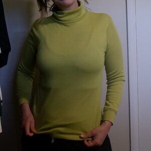 Vintage Perfectly Worn Bright Neon Green Turtleneck
